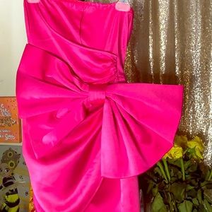 Hot pink bow dress